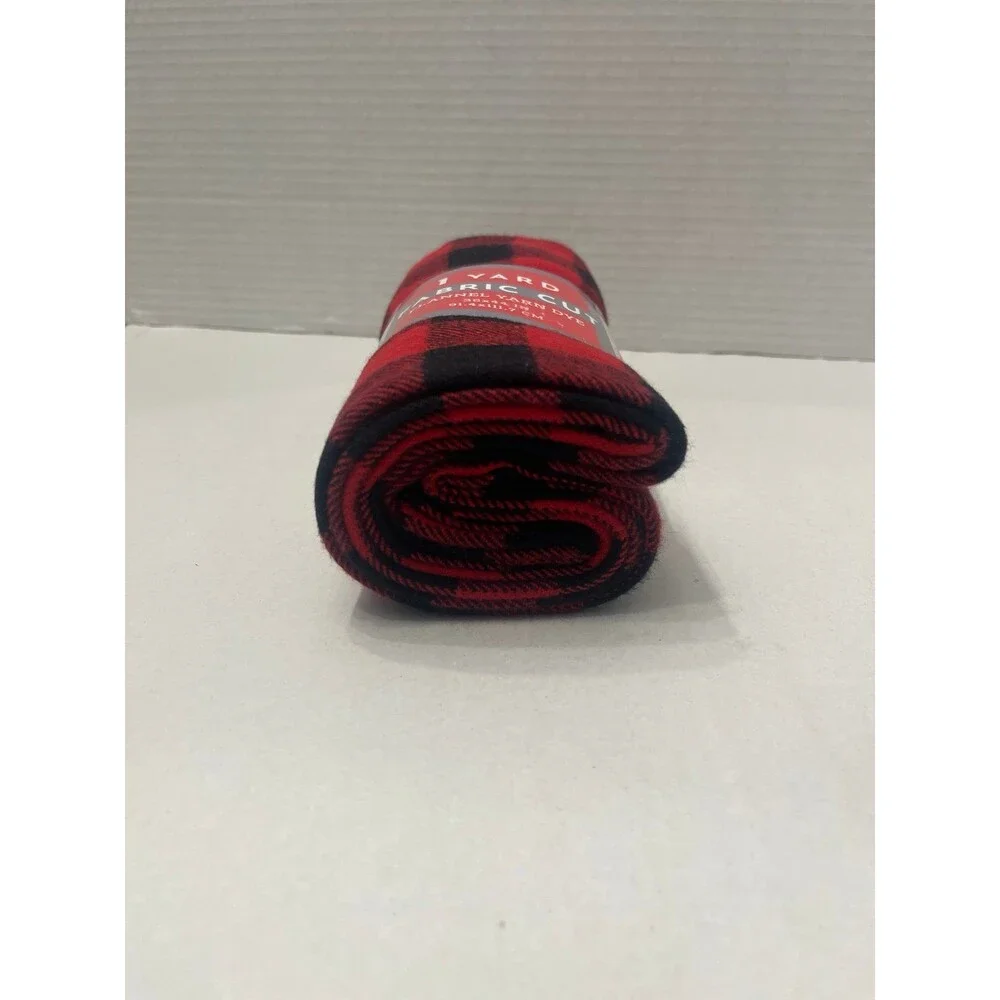 1 Yard Flannel Fabric Cut Red Black Buffalo Plaid RTC Fabrics New With Tag